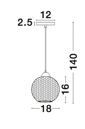 Riippuvalaisin Nova Luce Vienti kirkas E27 180mm