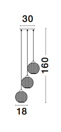 Riippuvalaisin Nova Luce Vienti/3 kirkas E27 300mm