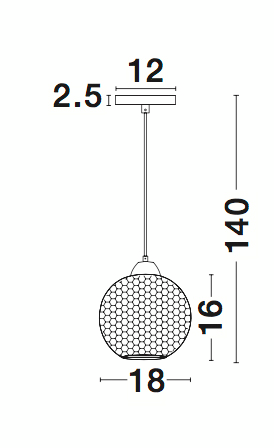 Riippuvalaisin Nova Luce Vienti sininen E27 180mm