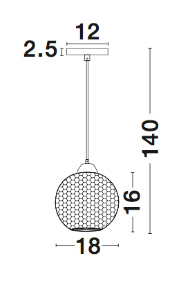 Riippuvalaisin Nova Luce Vienti okra E27 180mm