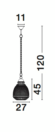 Riippuvalaisin Nova Luce Toulon Amber E27 270mm
