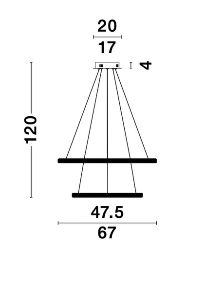 Riippuvalaisin Nova Luce Nager led 45W 670mm