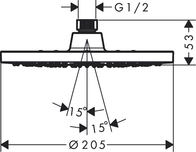 Yläsuihku Hansgrohe 26271000 Vernis Blend 200 1j kromi
