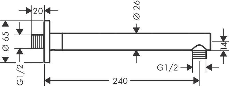 Suihkuputki Hansgrohe 27809000 Vernis Blend 240 kromi