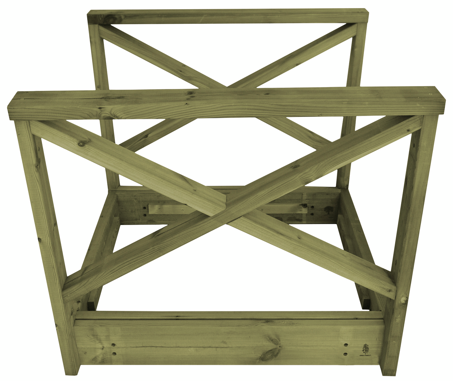 Kaarisiltaelementti Tammiston Puu kaiteilla 980x980mm kestopuu vihreä