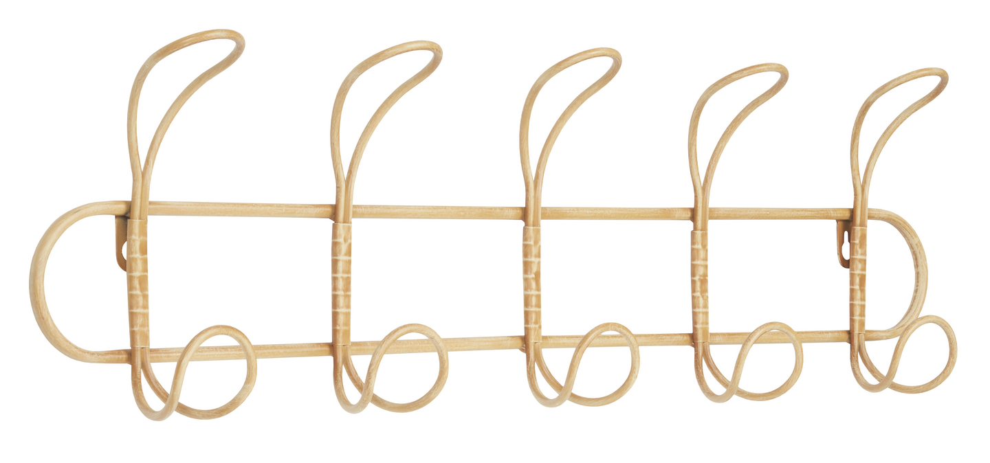 Seinänaulakko Cello Sirius 5 koukkua L60xK17,8cm puu