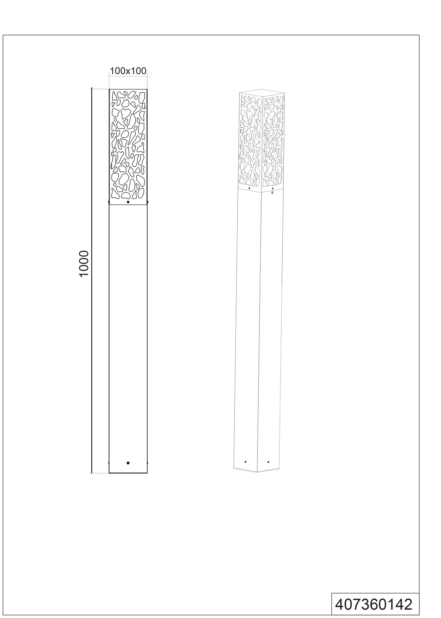 Pylväsvalaisin TRIO Cooper E27 100cm antrasiitti