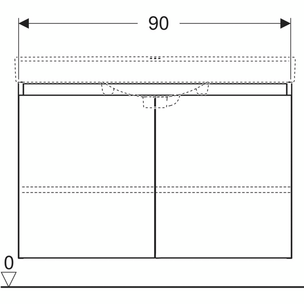 Allaskaappi IDO Light Compact L90 K58 S37,3cm kahdella ovella valkoinen