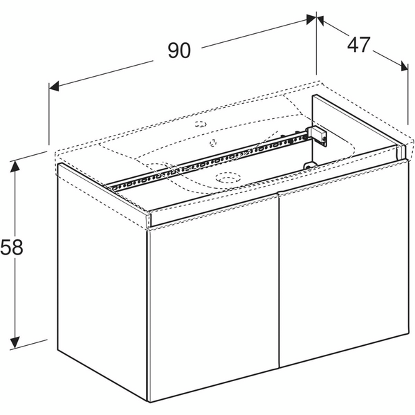 Allaskaappi IDO Light L90 K58 S47cm kahdella ovella tumma saarni