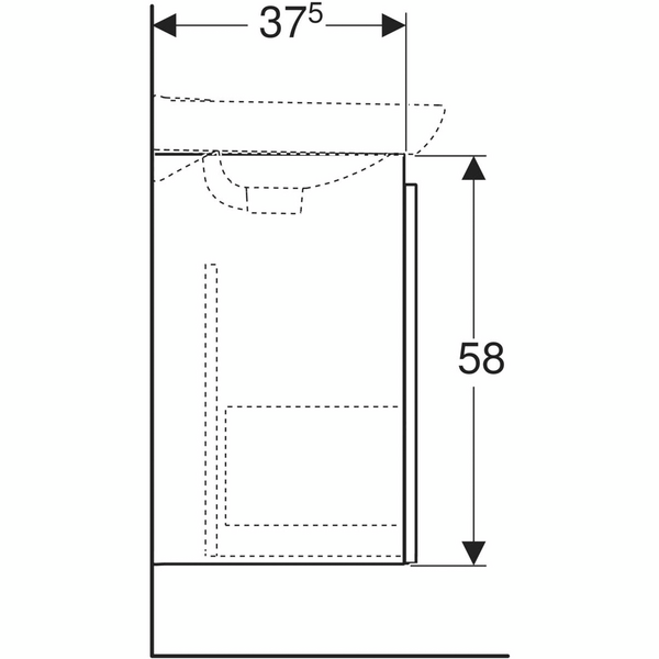 Allaskaappi IDO Light Compact L90 K58 S37,3cm vetolaatikolla valkoinen