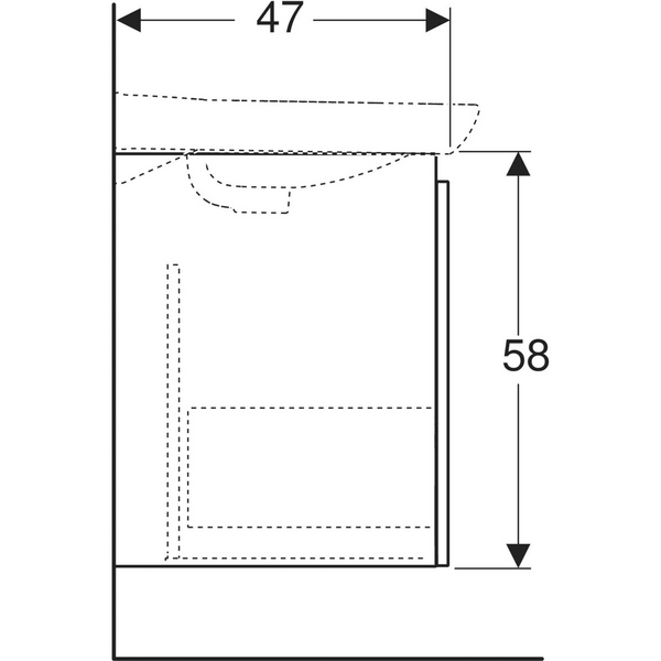 Allaskaappi IDO Light L90 K58 S47cm vetolaatikolla valkoinen