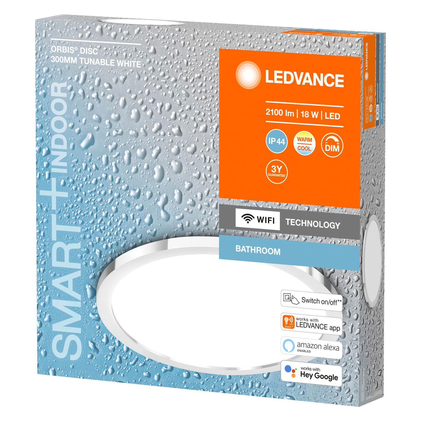 Kattovalaisin LEDVANCE SMART+ WiFi Orbis Disc RD300 led IP44 TW 1400 kromi