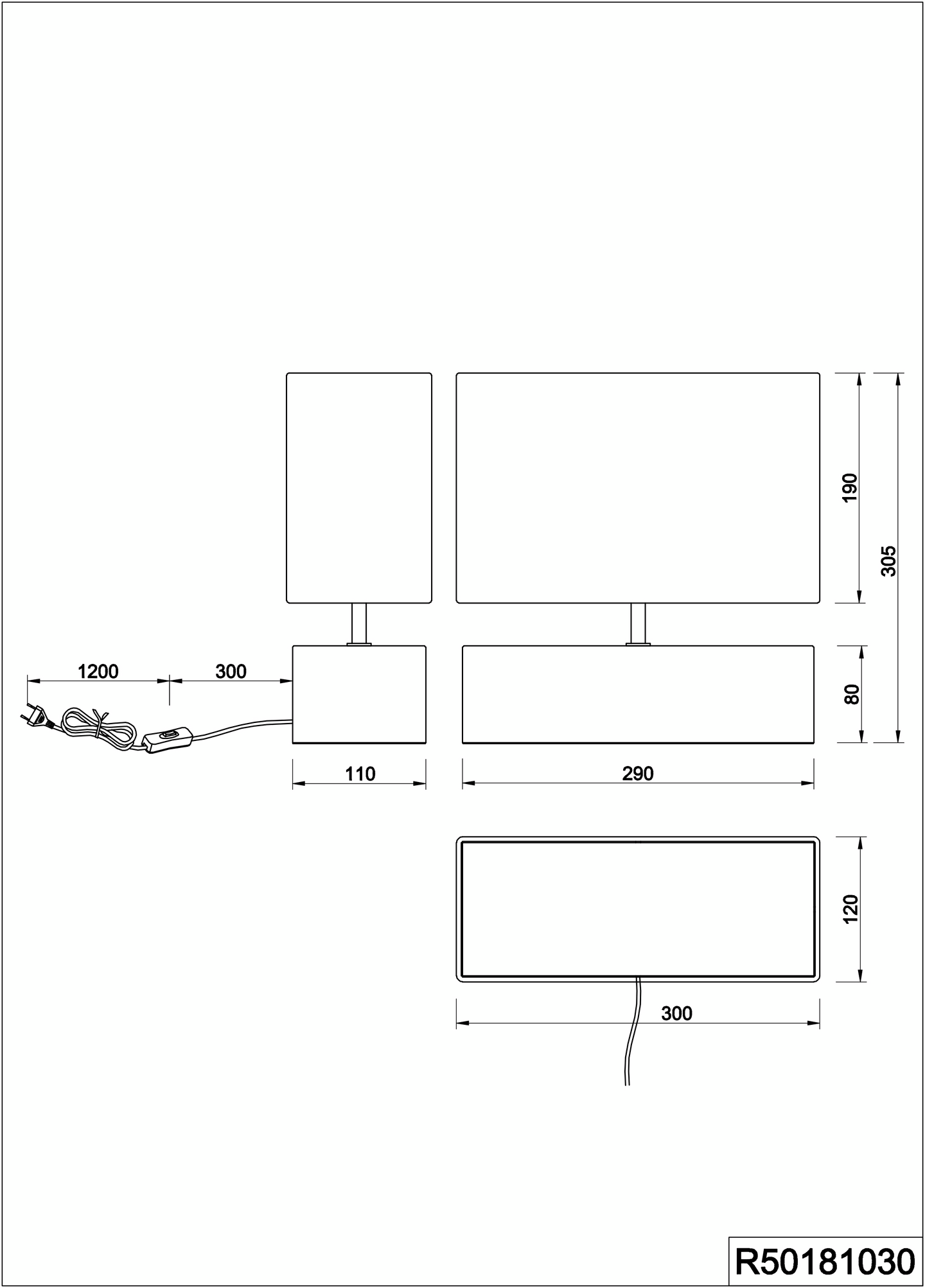 Pöytävalaisin TRIO Woody E27 30cm puu/valkoinen