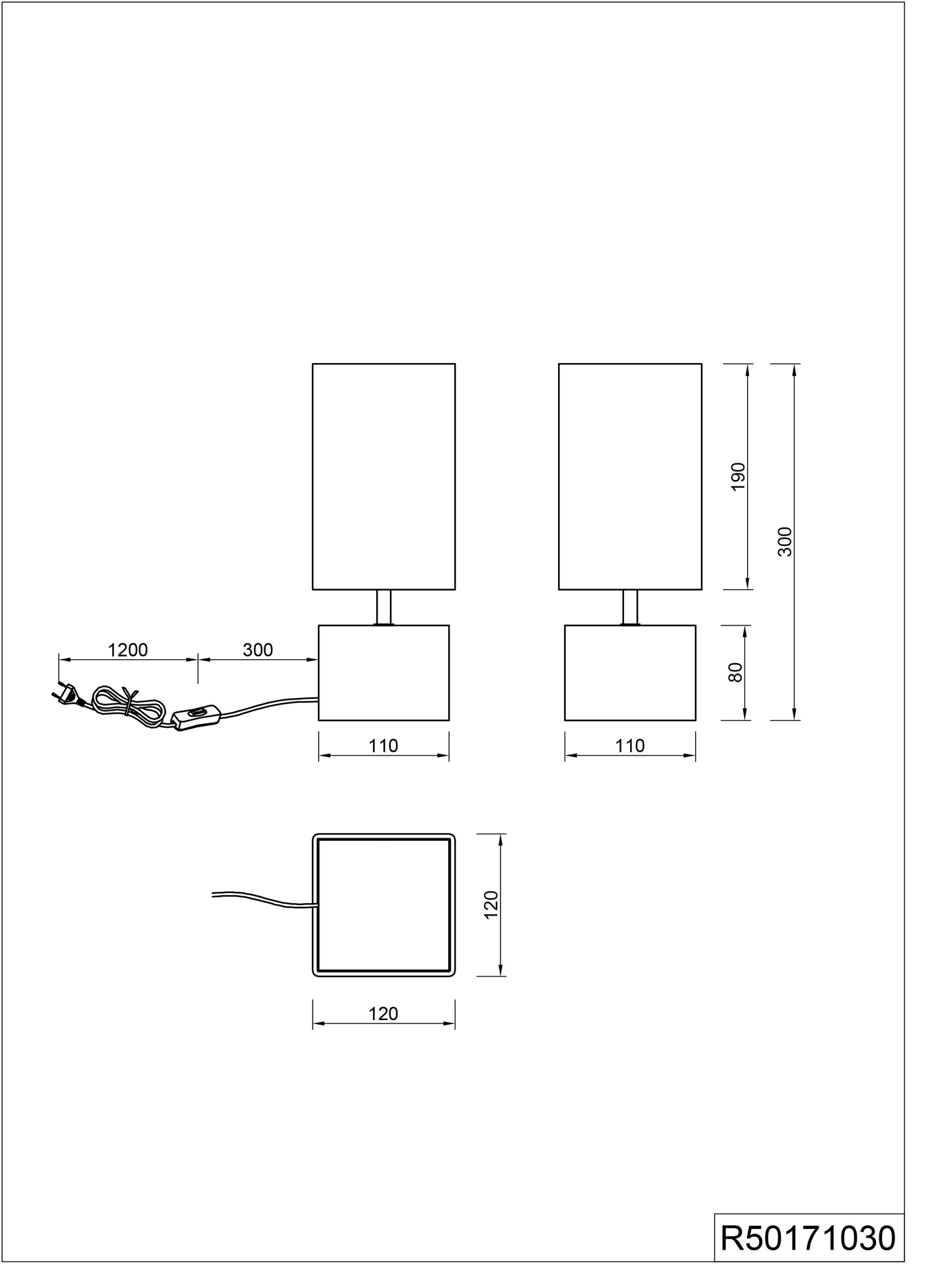 Pöytävalaisin TRIO Woody E14 12cm puu/valkoinen