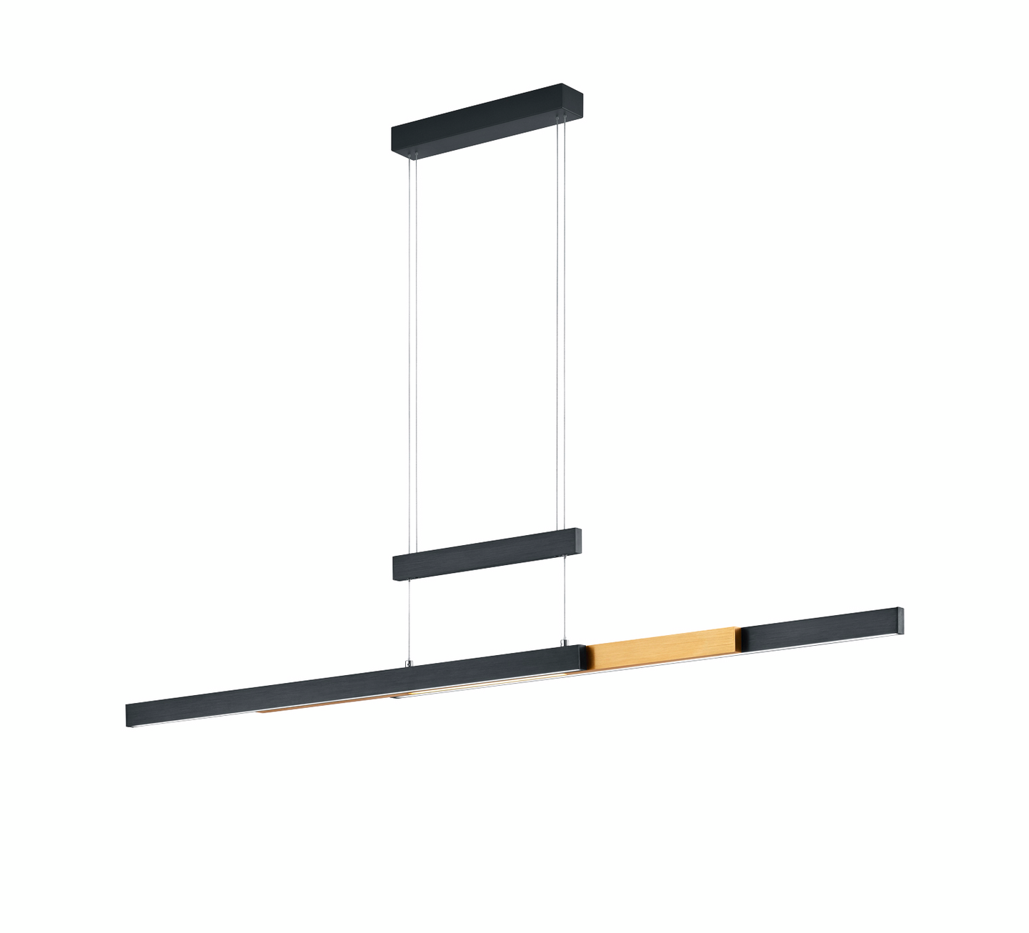 Riippuvalaisin TRIO Trajan led 5300lm mattamusta/messinki