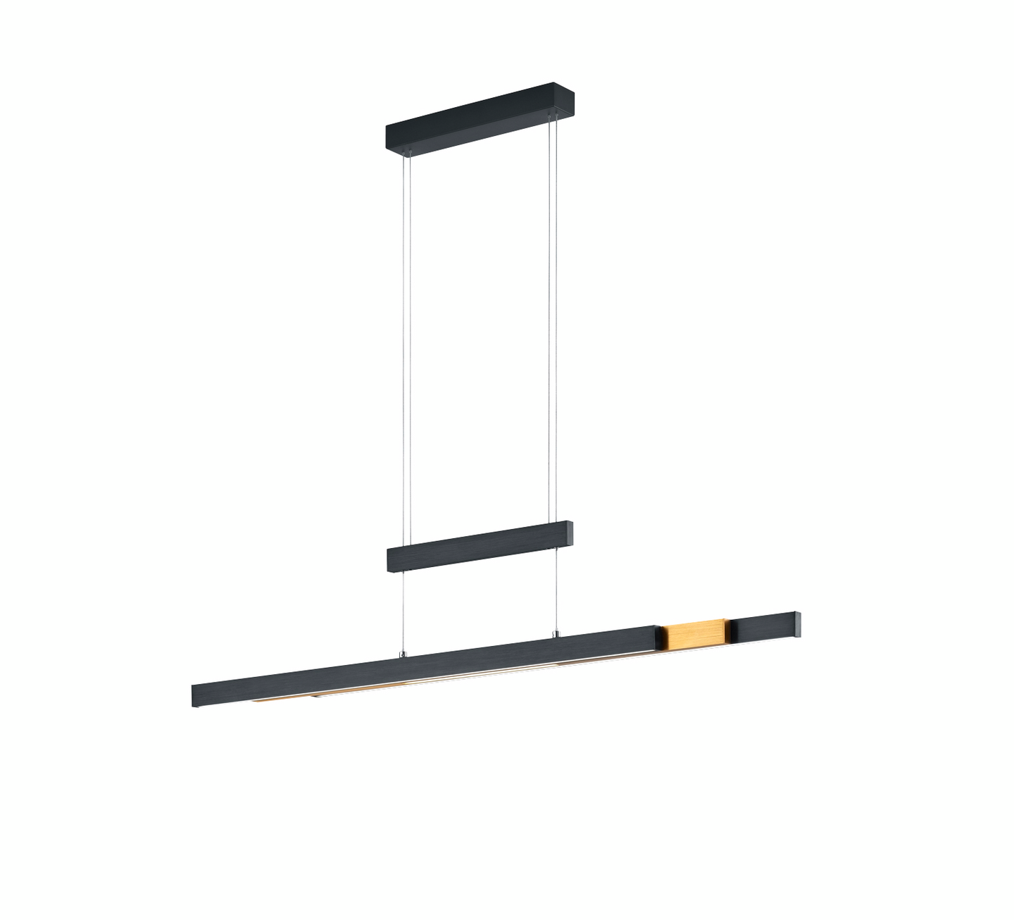 Riippuvalaisin TRIO Trajan led 5300lm mattamusta/messinki