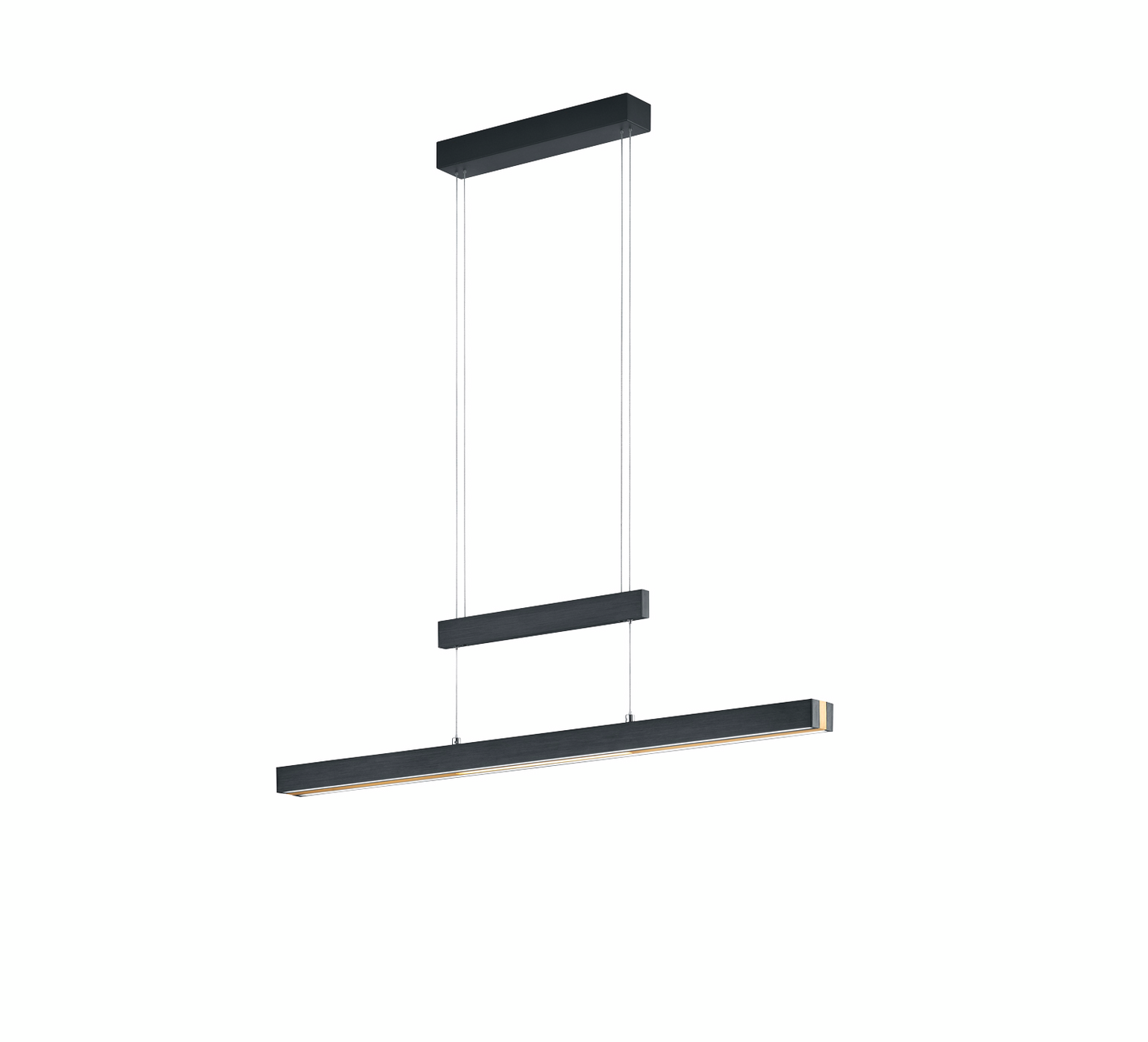 Riippuvalaisin TRIO Trajan led 5300lm mattamusta/messinki