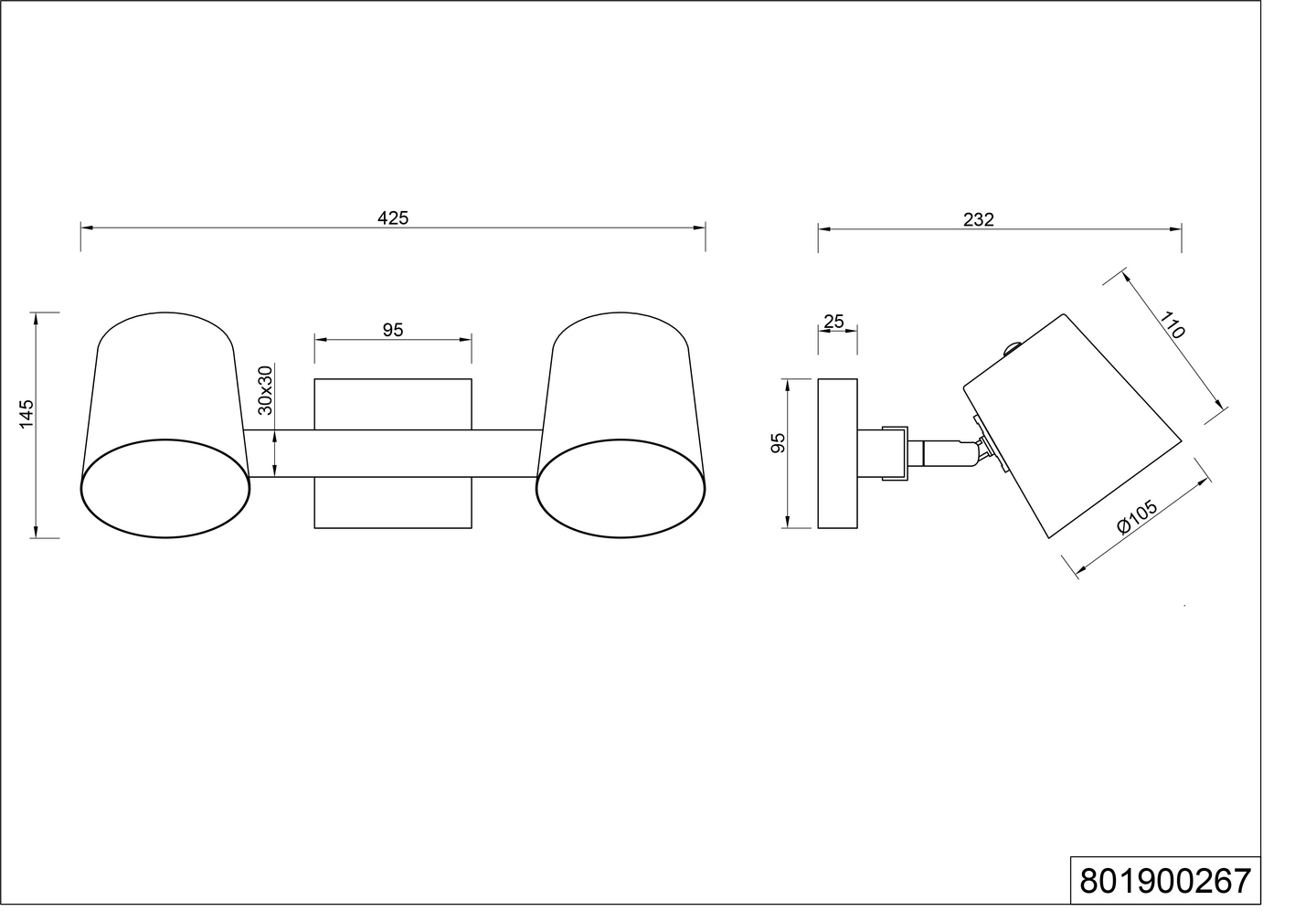 Spotti TRIO Bell E14 2-osainen antiikkiteräs
