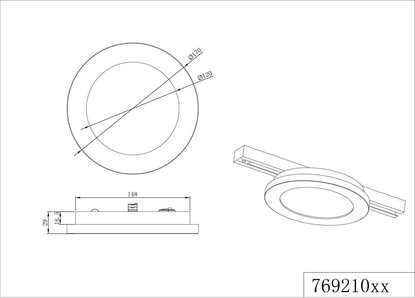 Kattovalaisin TRIO Duoline Camillus led 17cm mattavalkoinen