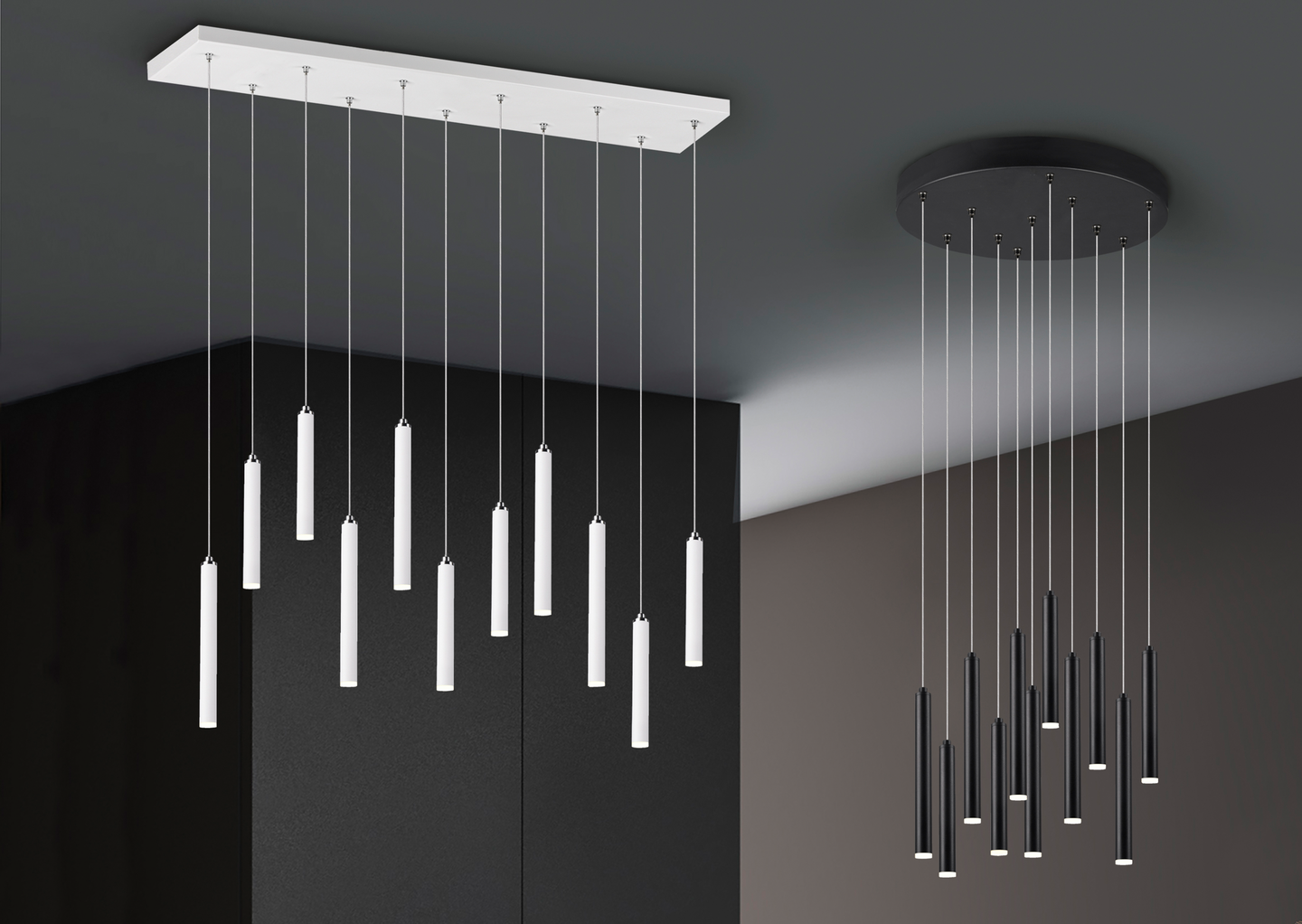 Riippuvalaisin TRIO Tubular led 2,8W 350lm 40cm mattamusta