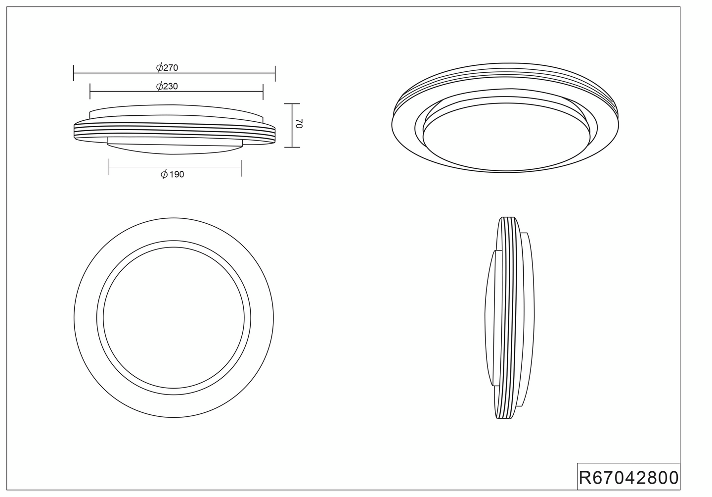 Plafondi TRIO Atria led 27cm valkoinen Starlight