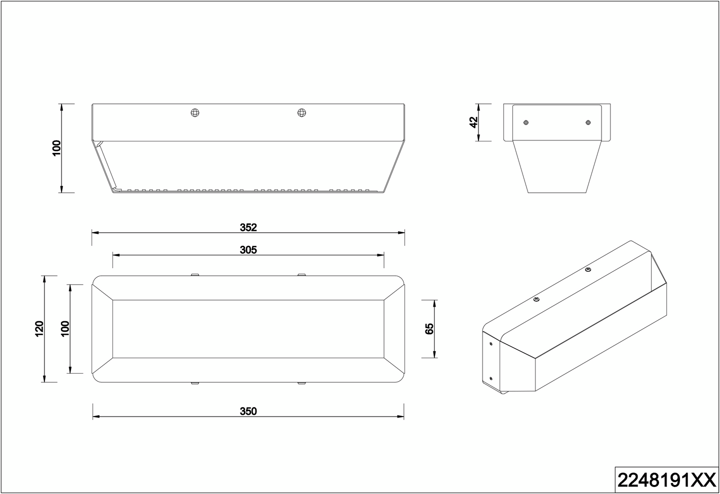 Seinävalaisin TRIO Arino led 1500lm 35cm mattamusta
