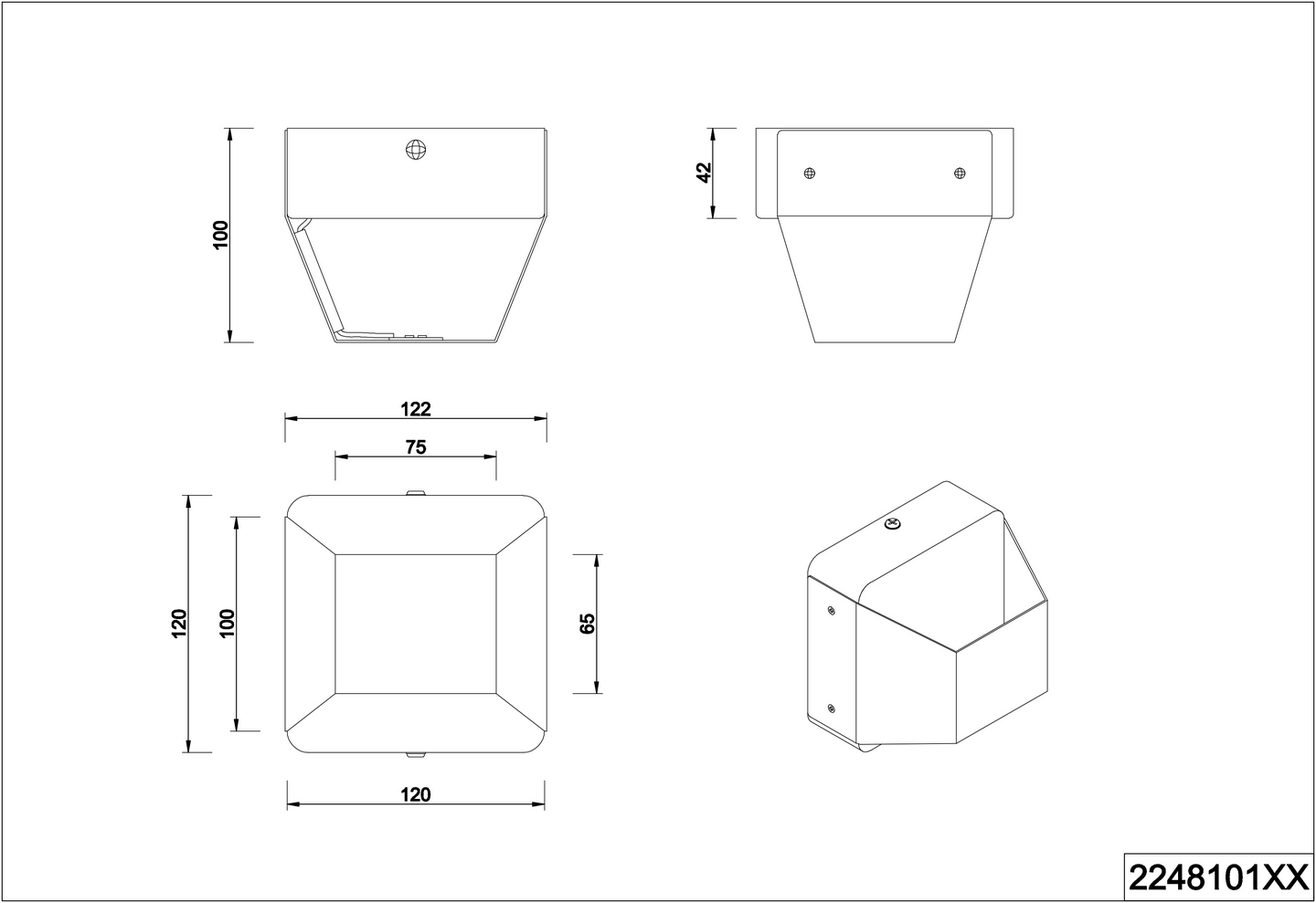 Seinävalaisin TRIO Arino led 430lm 12cm mattamusta