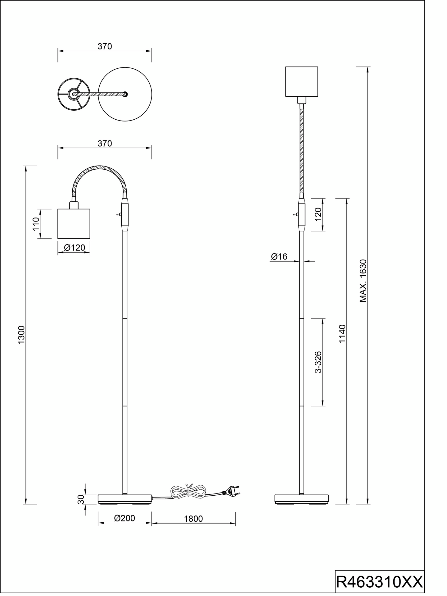 Lattiavalaisin TRIO Tommy E14 1-osainen harjattu teräs/valkoinen