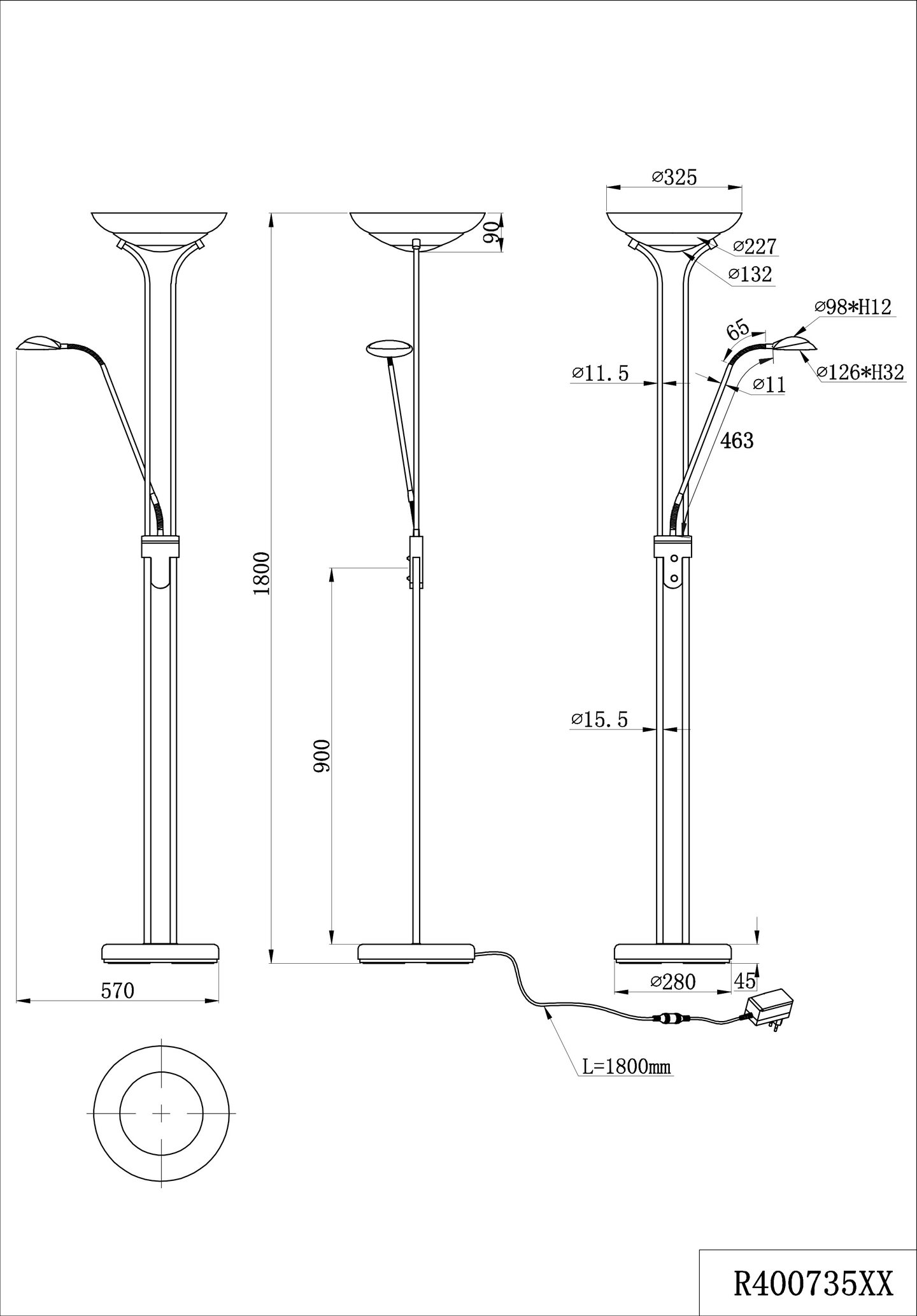 Lattiavalaisin TRIO Orson led 3200lm mattamessinki