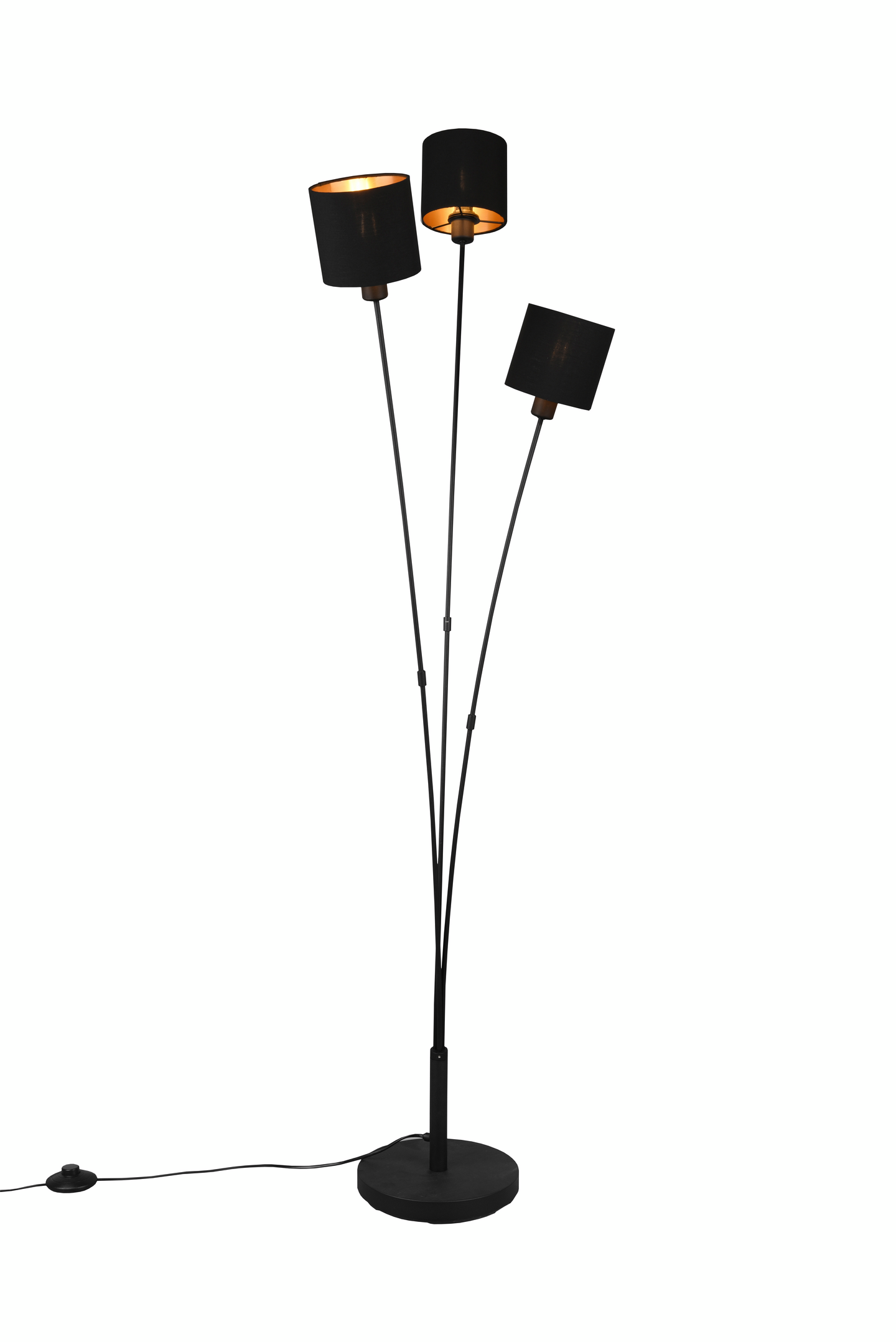 Lattiavalaisin TRIO Tommy E14 3-osainen mattamusta/kulta