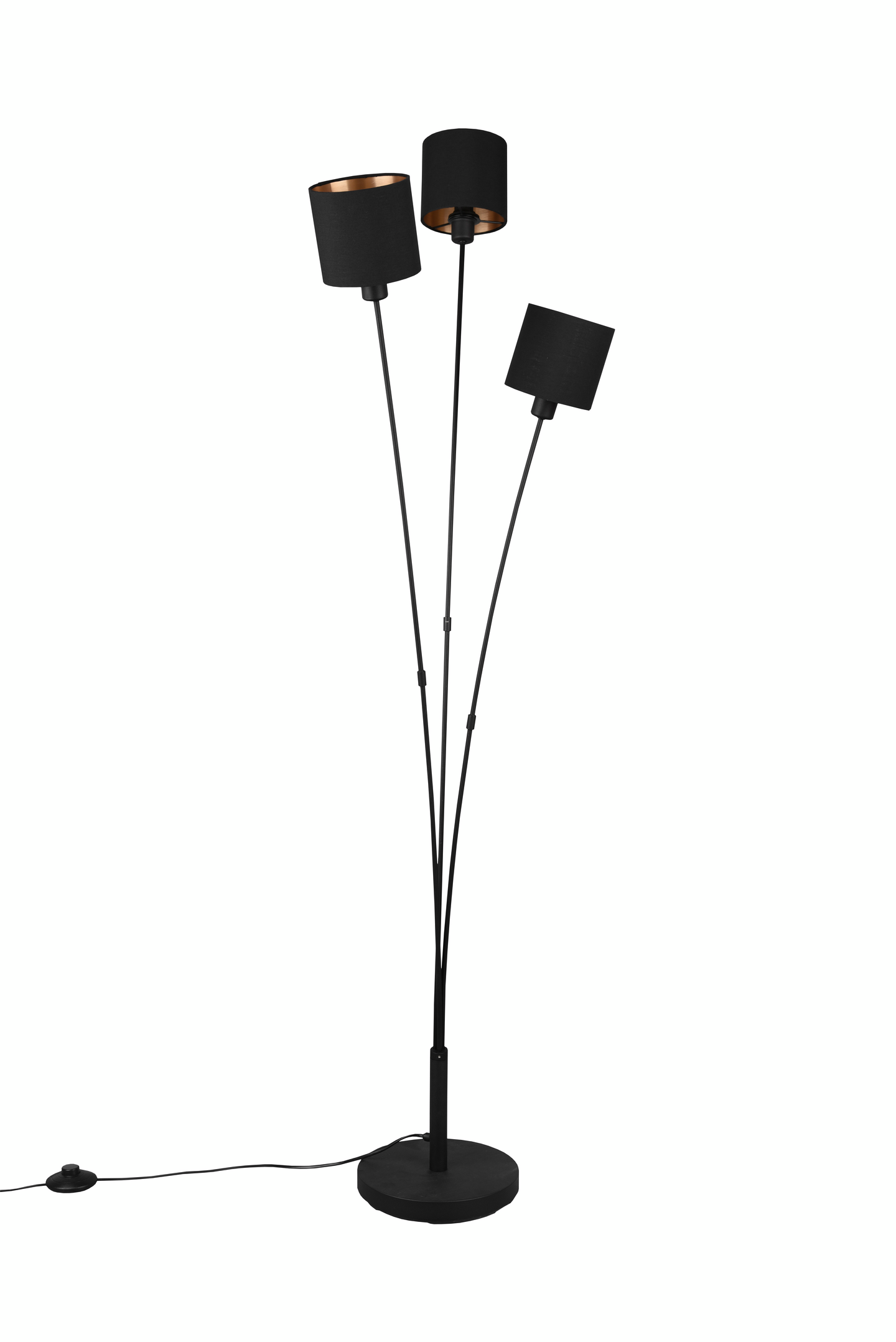 Lattiavalaisin TRIO Tommy E14 3-osainen mattamusta/kulta