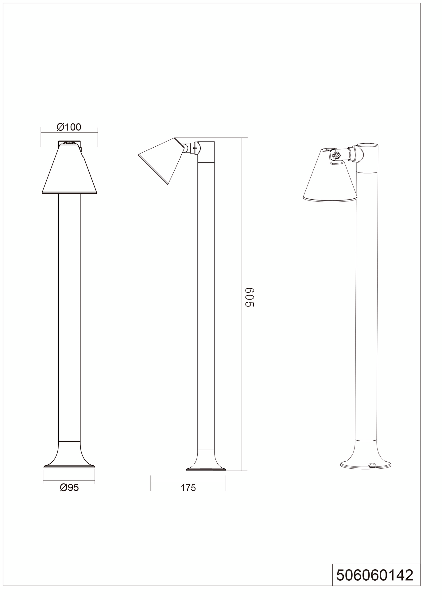 Pylväsvalaisin TRIO Kaveri GU10 60cm antrasiitti