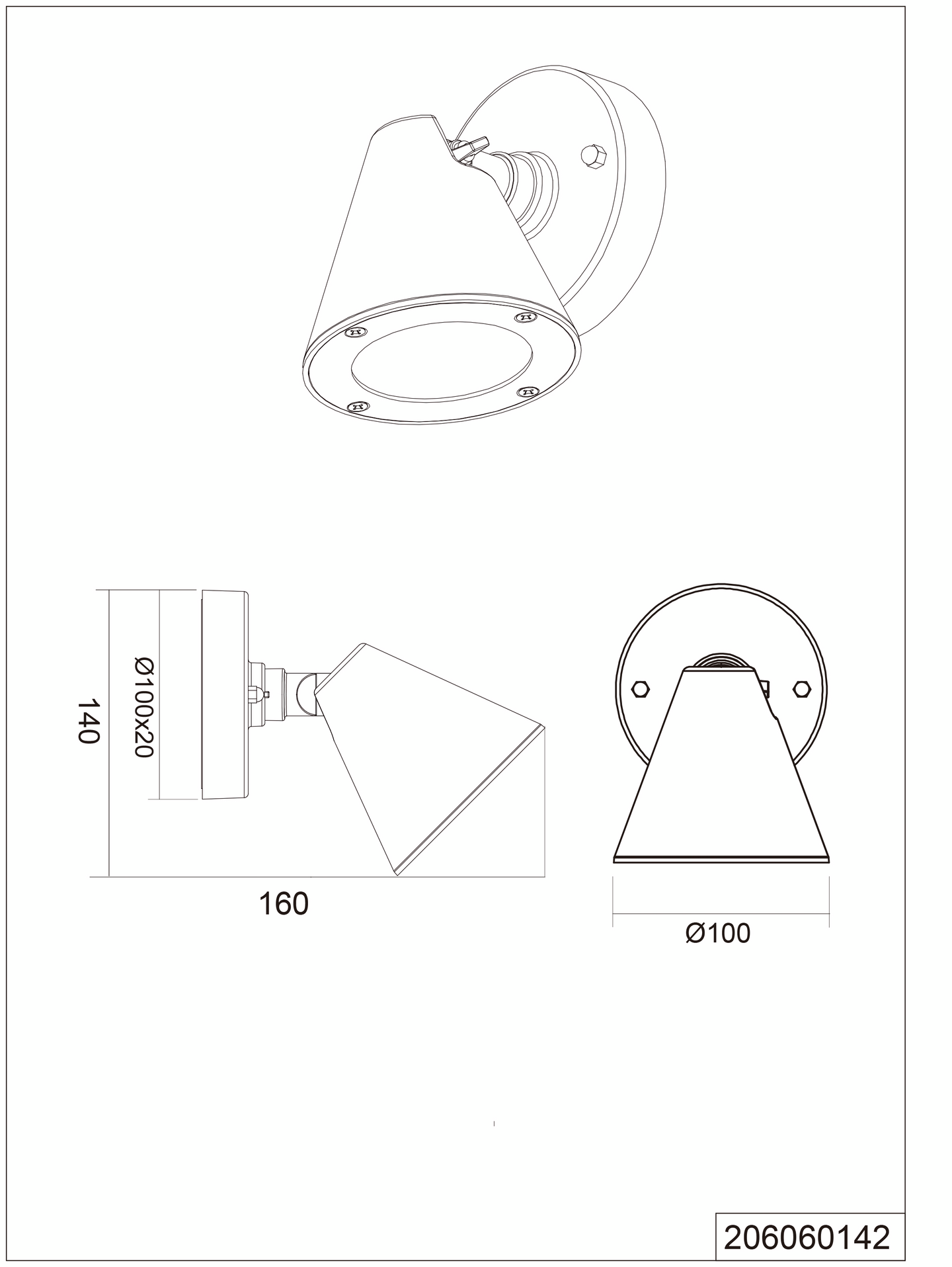 Seinävalaisin TRIO Kaveri GU10 antrasiitti