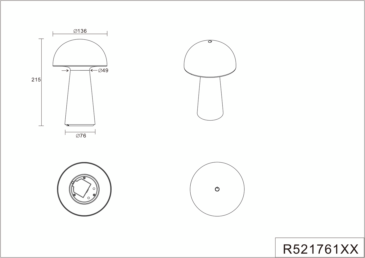 Ulkopöytävalaisin TRIO Lennon led 180lm valkoinen ladattava