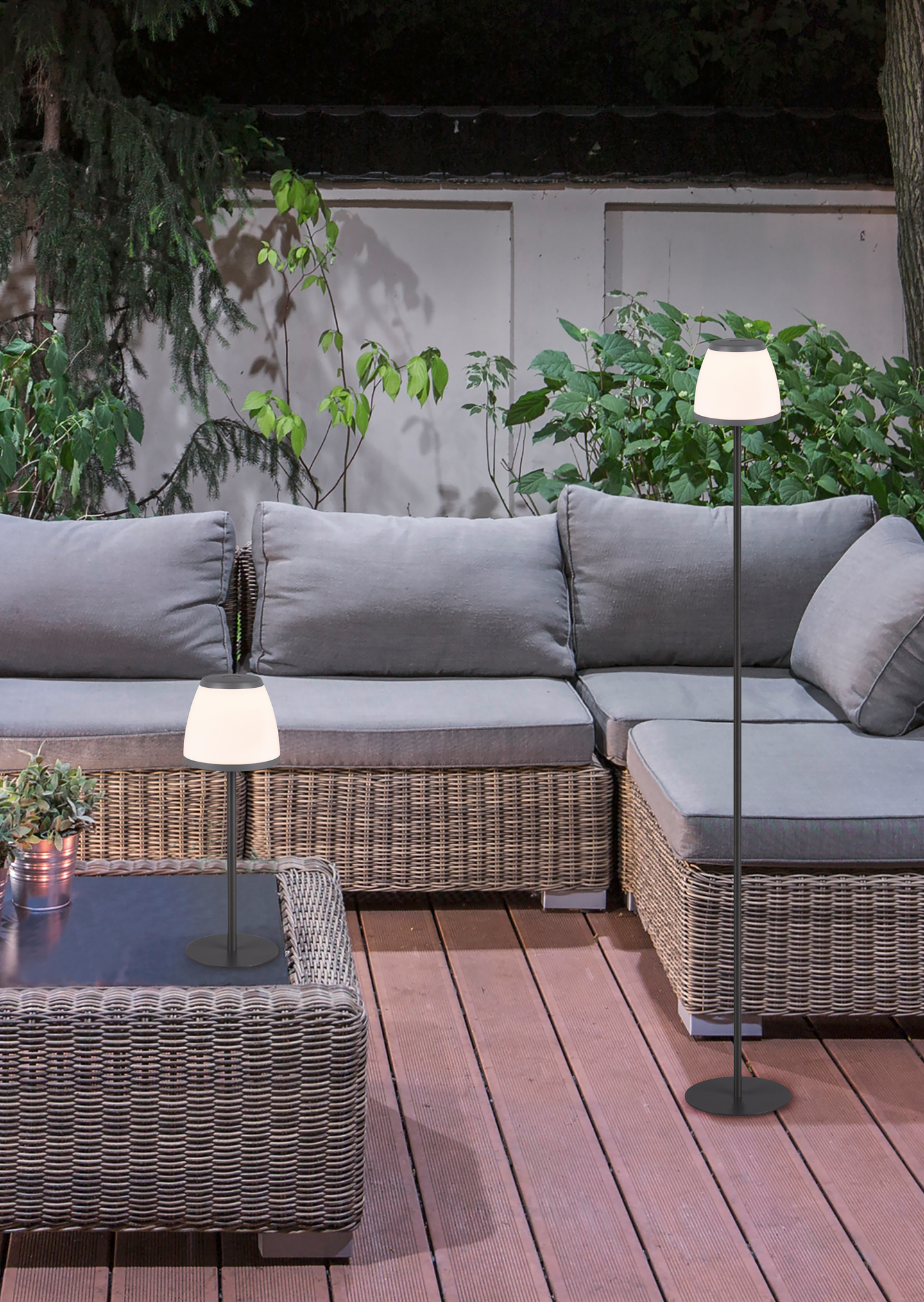 Ulkolattiavalaisin TRIO Domingo led 150lm antrasiitti ladattava