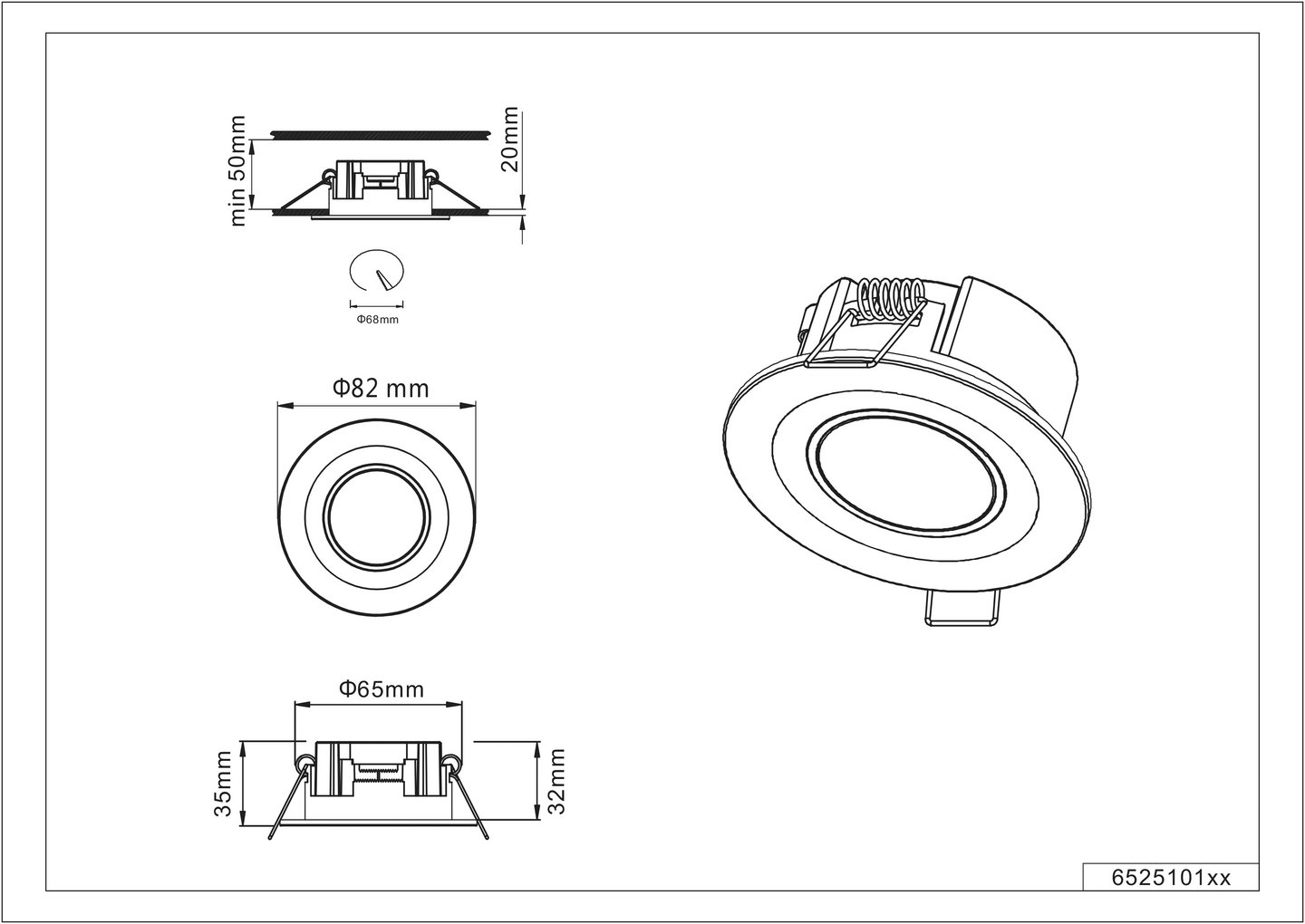 Uppospotti TRIO Core led 450lm 8,2cm mattamusta