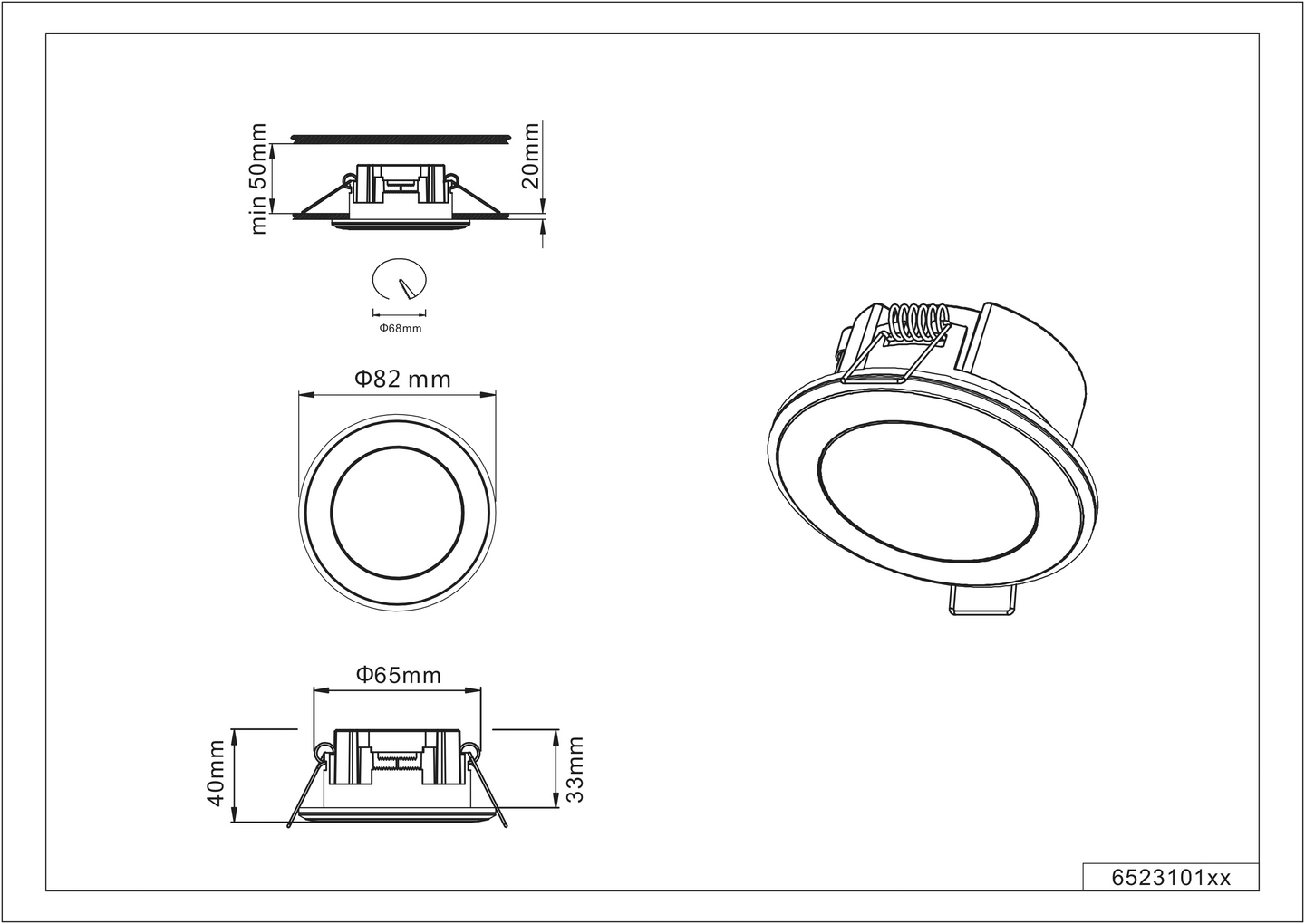 Uppospotti TRIO Aura led 450lm 8,2cm mattamusta