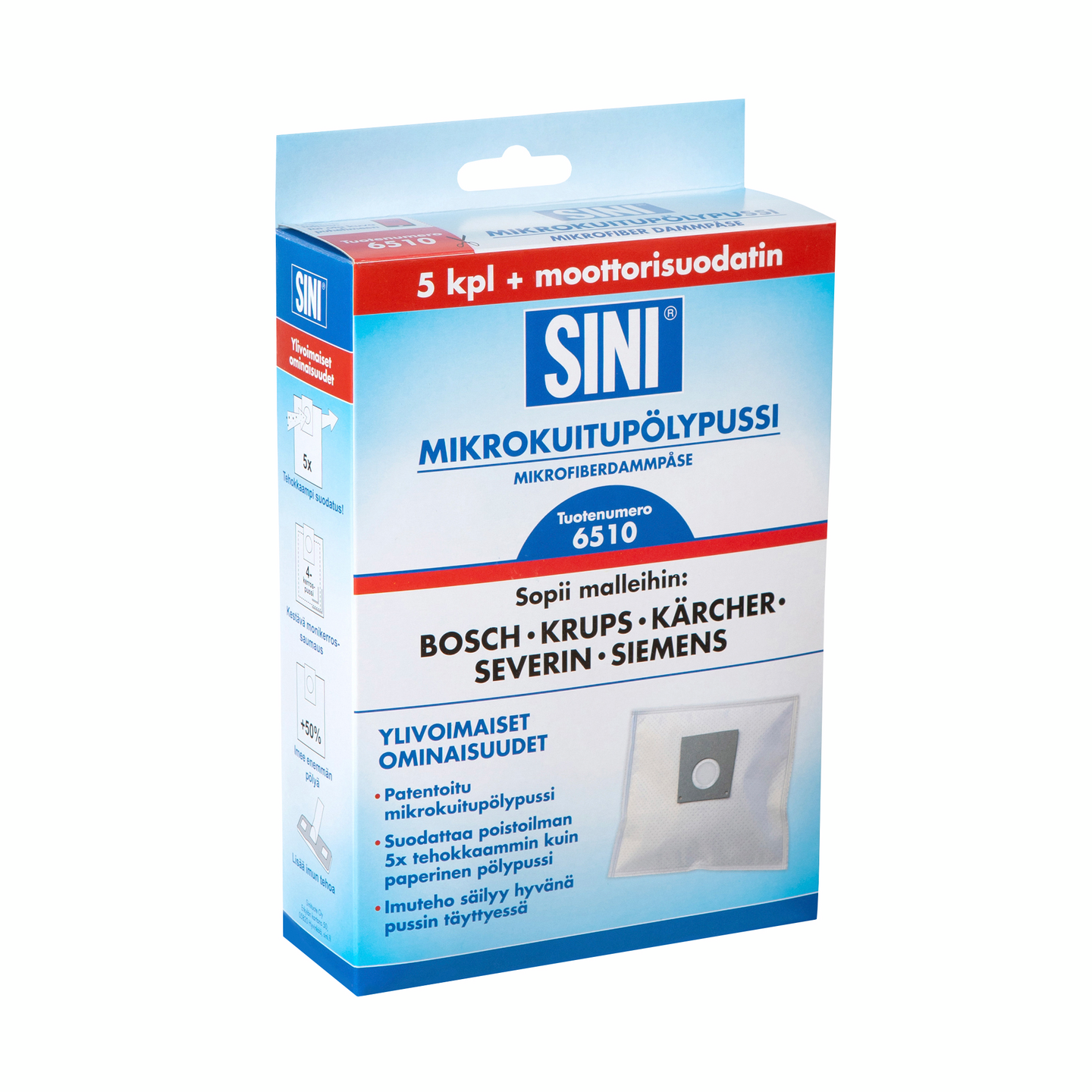 Mikrokuitupölypussi SINI S56510 5kpl