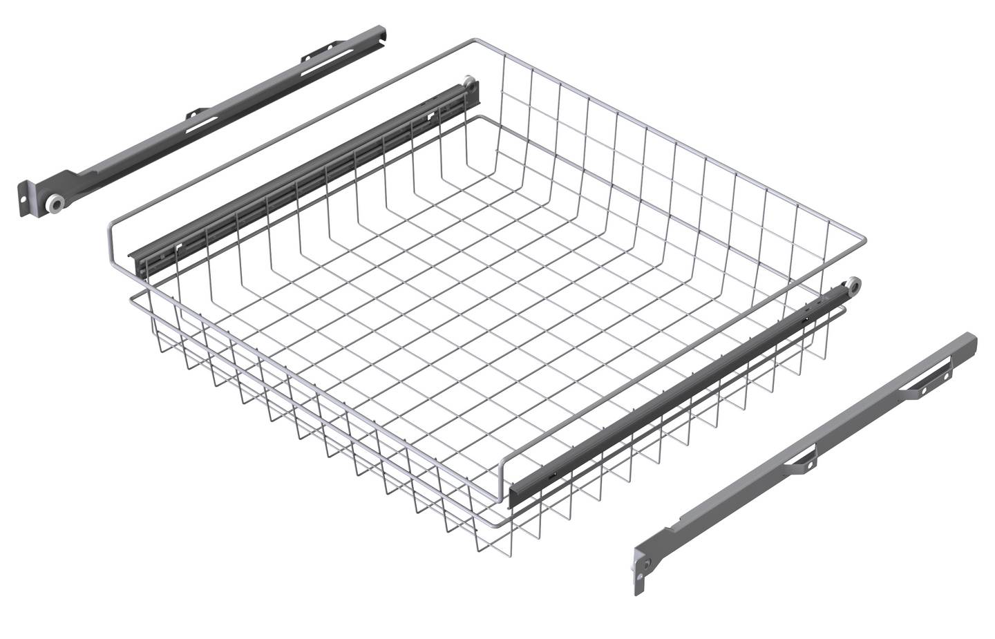 Rullakiskokori LM614 537x500x140 kaappiin 566-570mm hopea