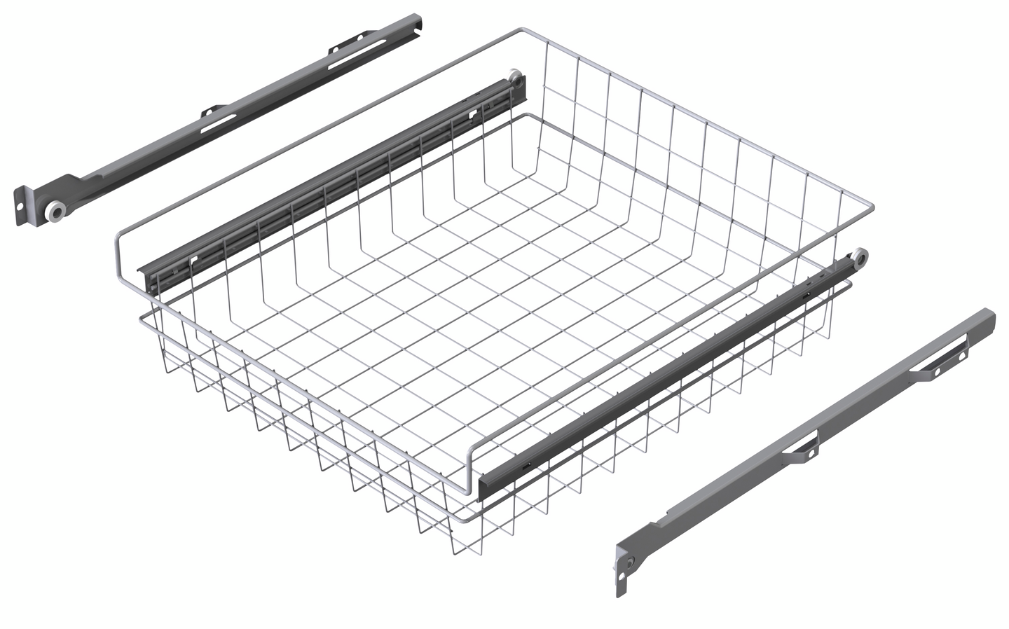 Rullakiskokori LM612 437x500x140 kaappiin 466-470mm hopea