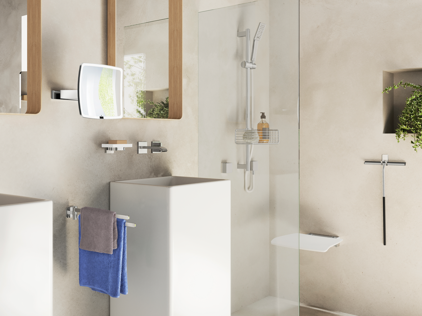 Meikkipeili Smedbo Outline Led 7-Kert FK492EP sensorilla akkukäyttöinen