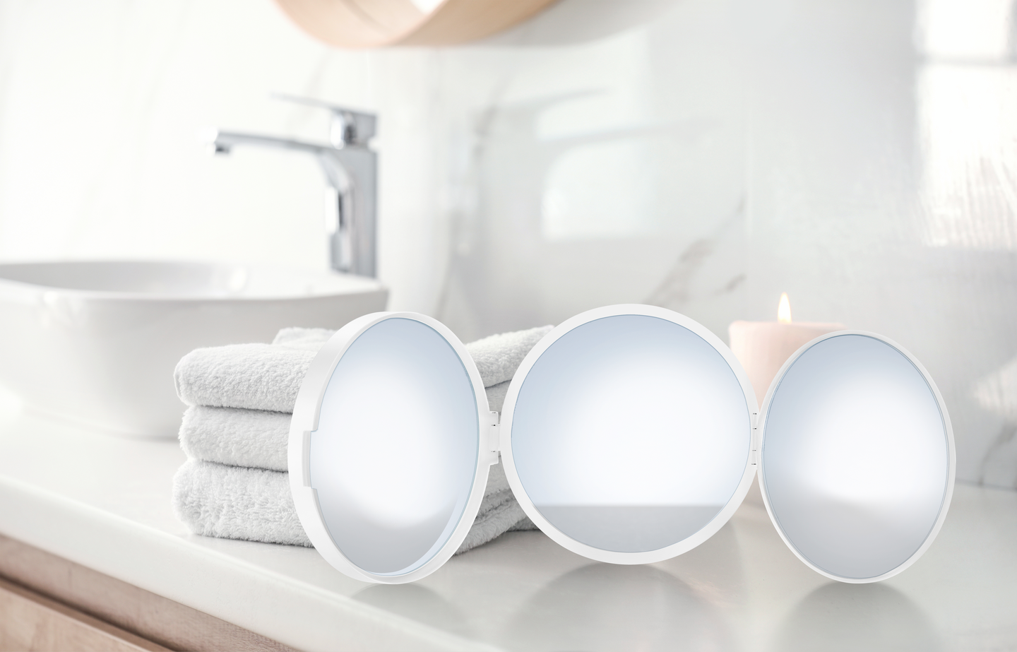 Meikkipeili Smedbo Outline normaali/5/12-kert FX623 valkoinen