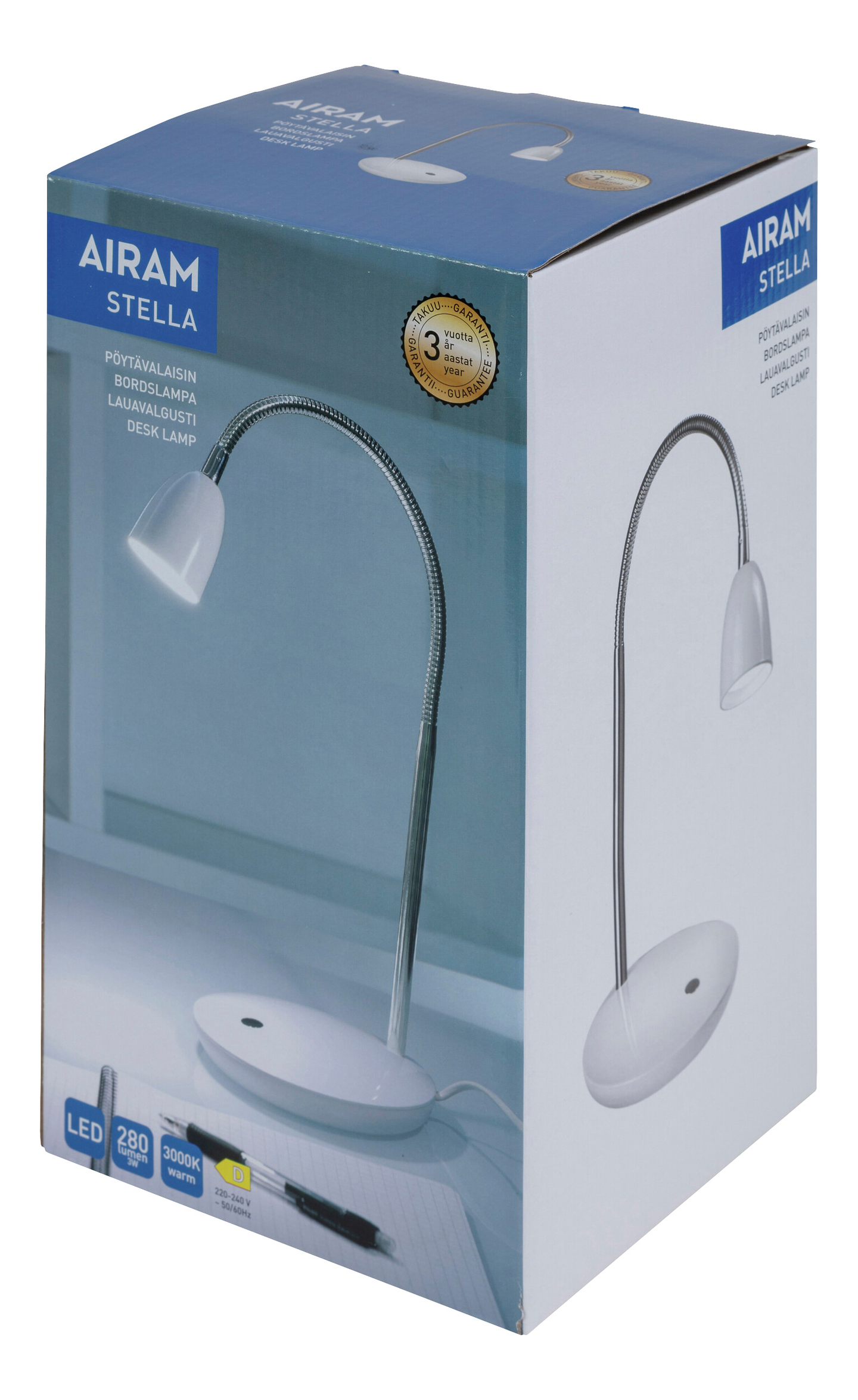 Pöytävalaisin Airam Stella 280lm 3W/830 IP20 valkoinen