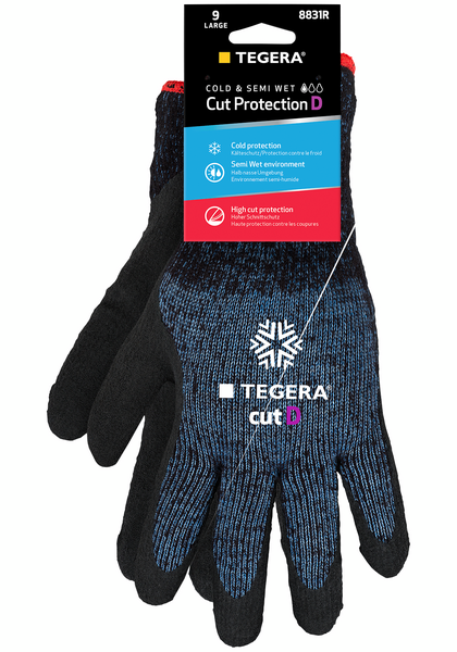Viiltosuojakäsineet TEGERA 8831R talvi lateksi Cut D