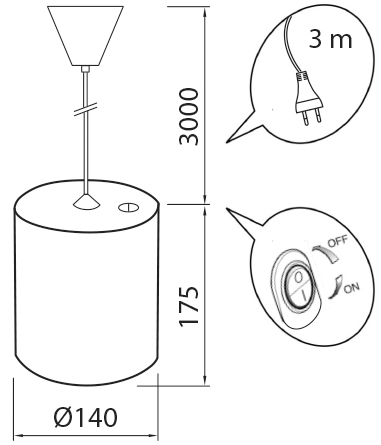 Kasvivalaisin Airam Fiora E27 3500K 9,5W 30D musta