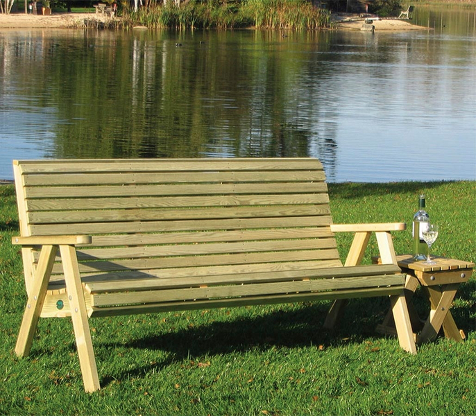 Sohva Tammiston Puu Elli 160cm vihreä kestopuu