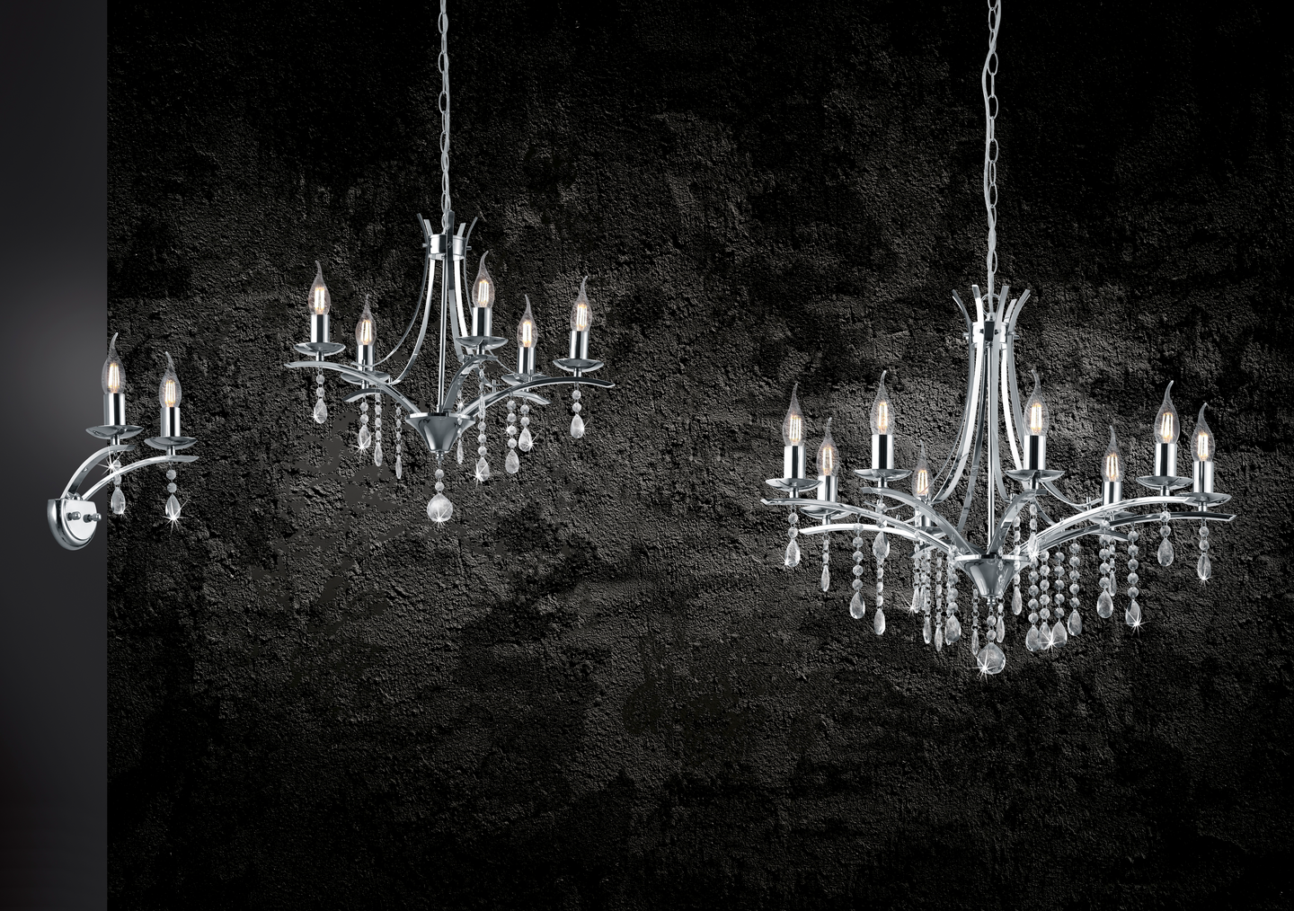 Kattokruunu TRIO Lucerna E14 8-osainen kromi