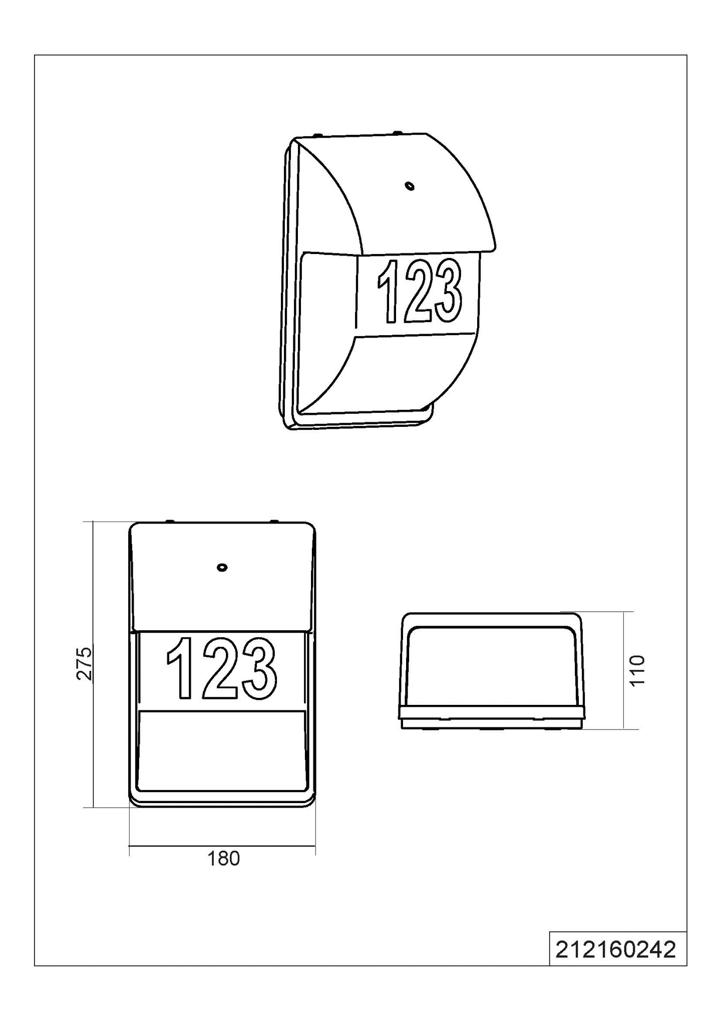 Numerovalaisin TRIO Mersey E14 antrasiitti