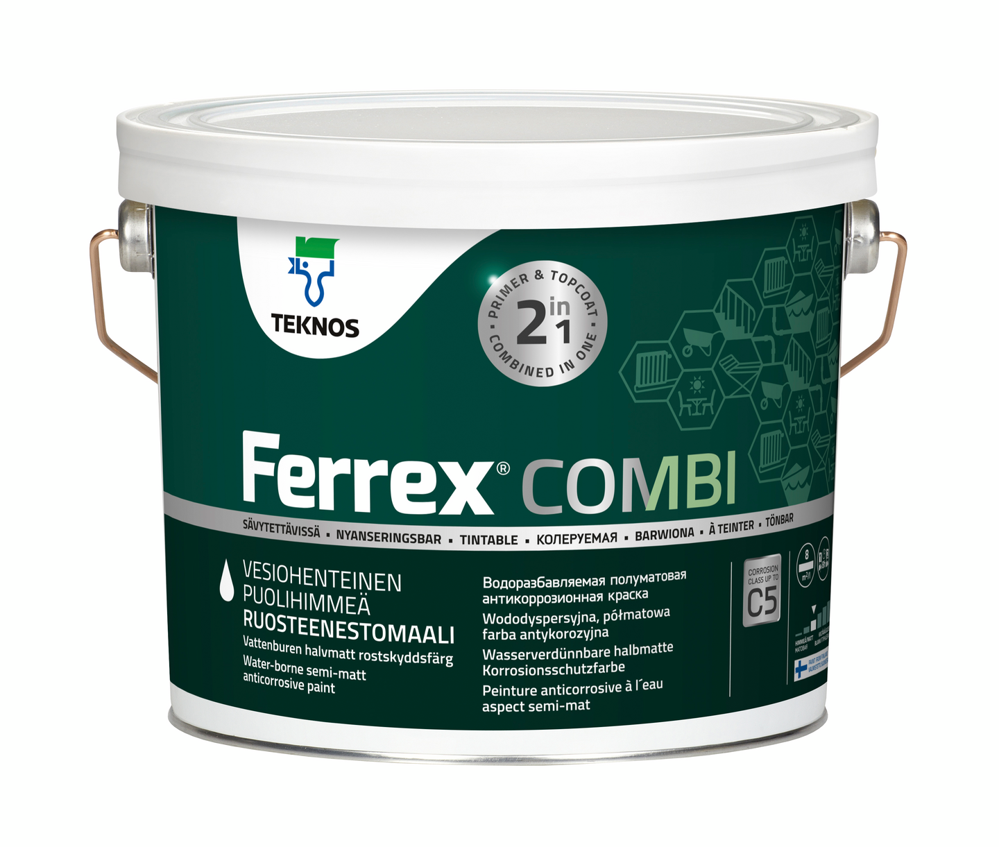 Ferrex Combi Ruosteenestomaali 3l harmaa