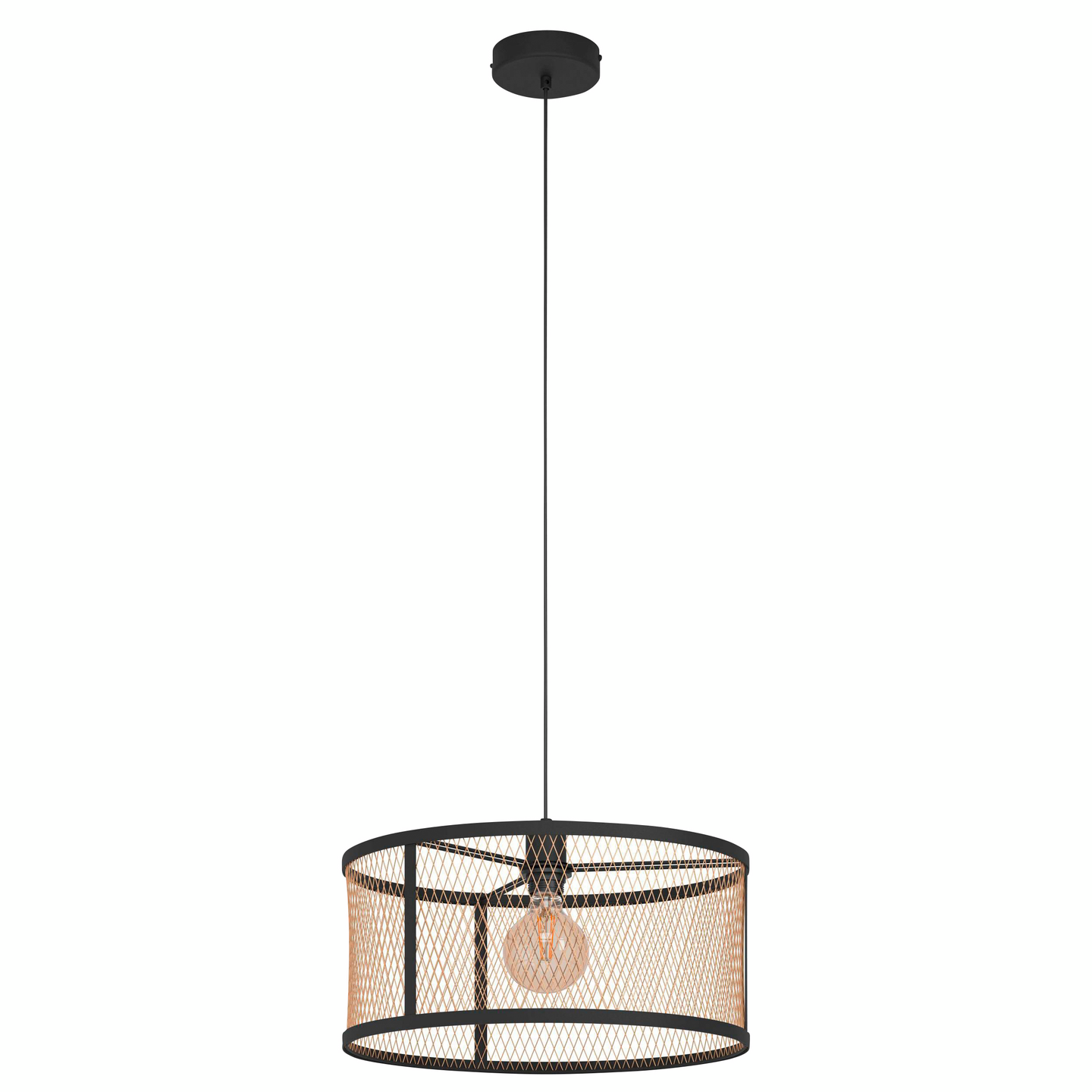 Riippuvalaisin EGLO Dellow E27 40W musta-messinki